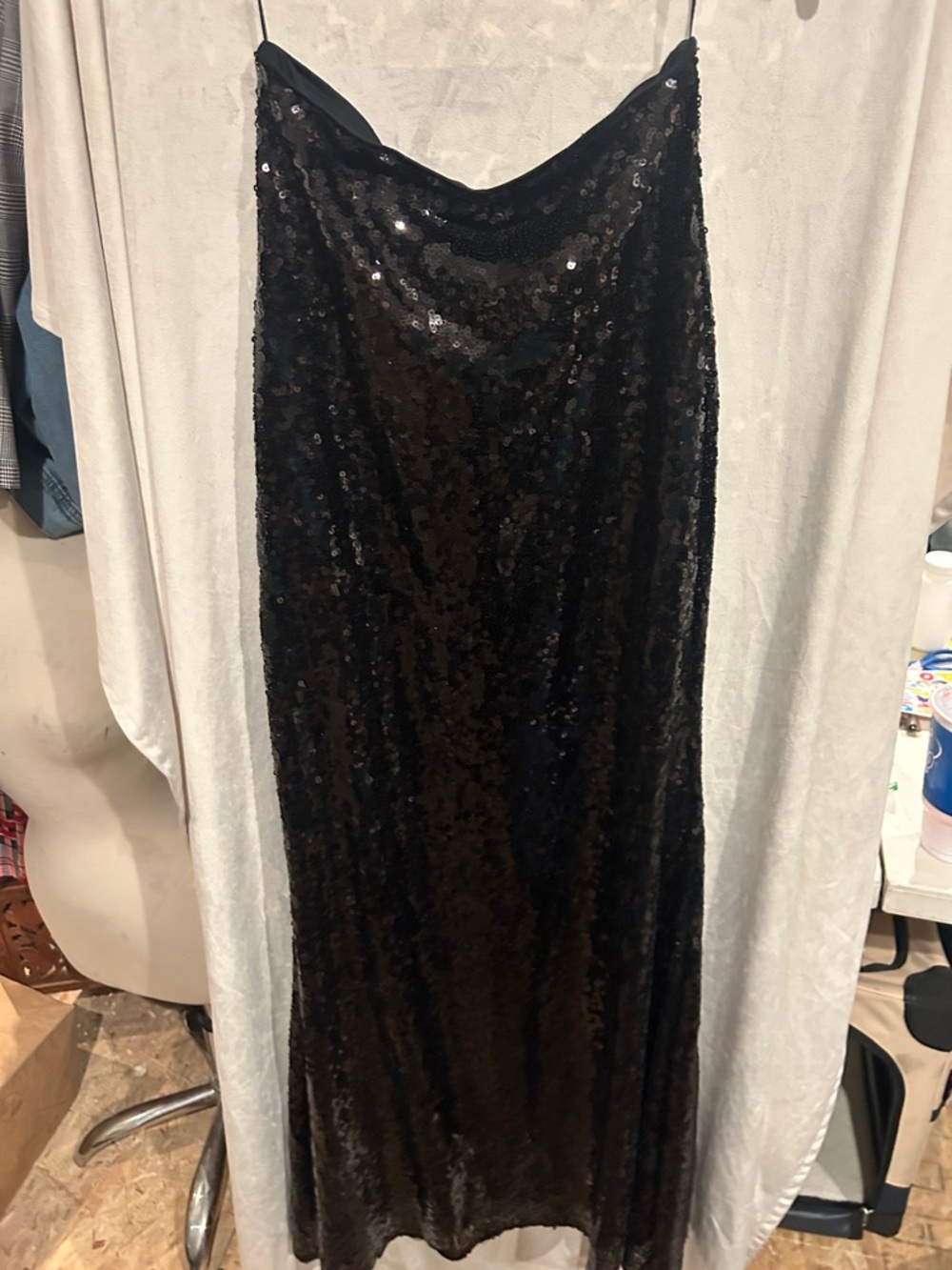 Lulu's Black Sequin Maxi Skirt